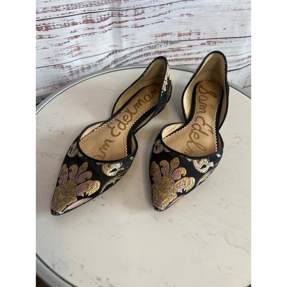 Sam Edelman Rodney D'Orsay Flats Black Brocade Size 6 1/2 - Picture 1 of 10